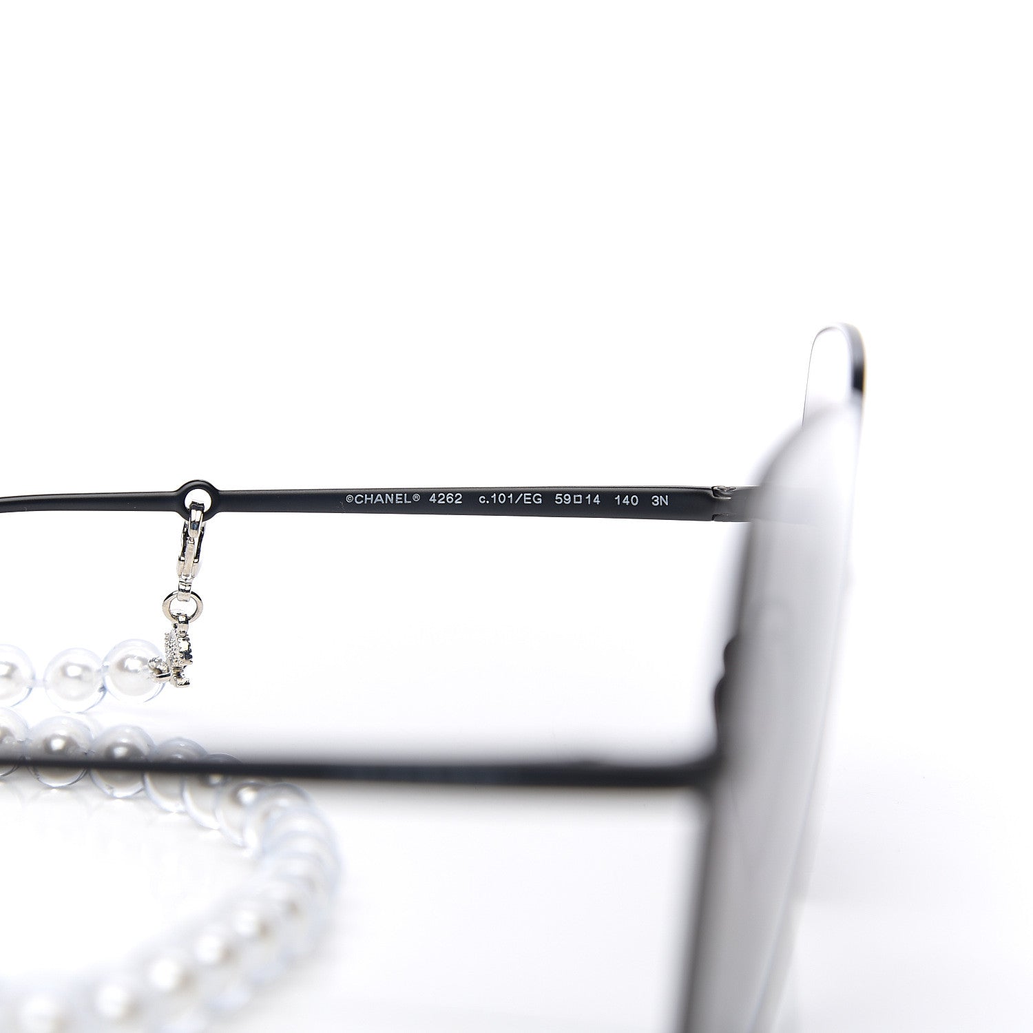 Chanel Butterfly Removable Pearl Chain Sunglasses 4262 Black 5 of 7