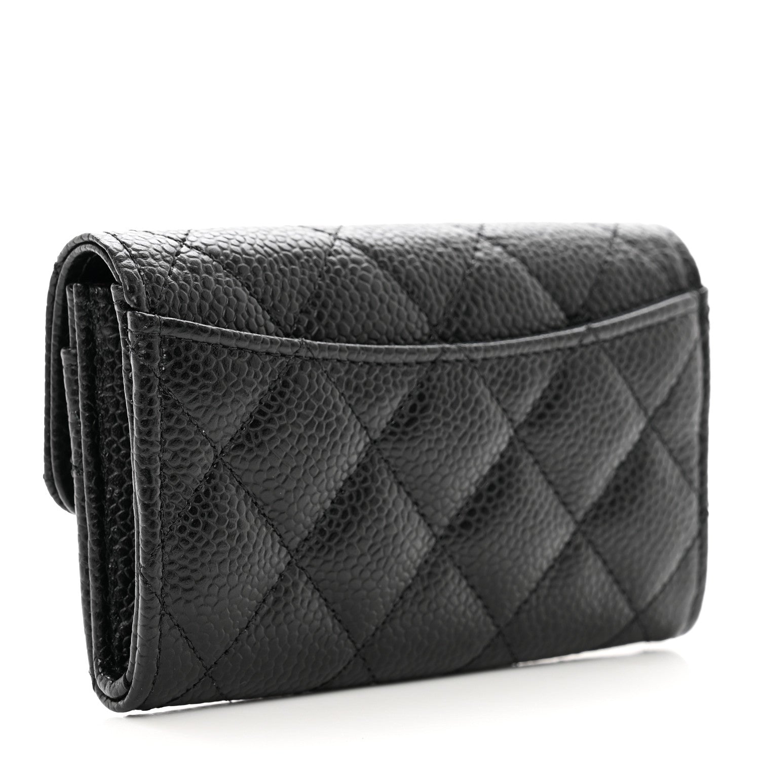 Chanel Caviar Quilted Flap Card Holder Wallet Black 3 of 9