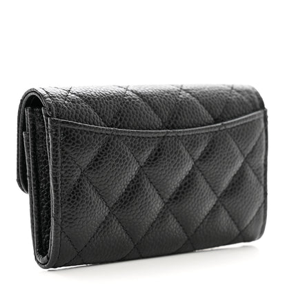 Chanel Caviar Quilted Flap Card Holder Wallet Black 3 of 9