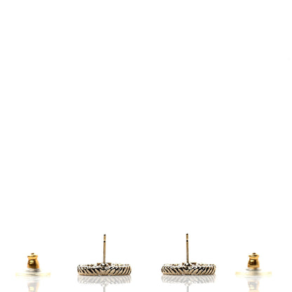 Chanel Enamel CC Earrings Beige Gold 3 of 4