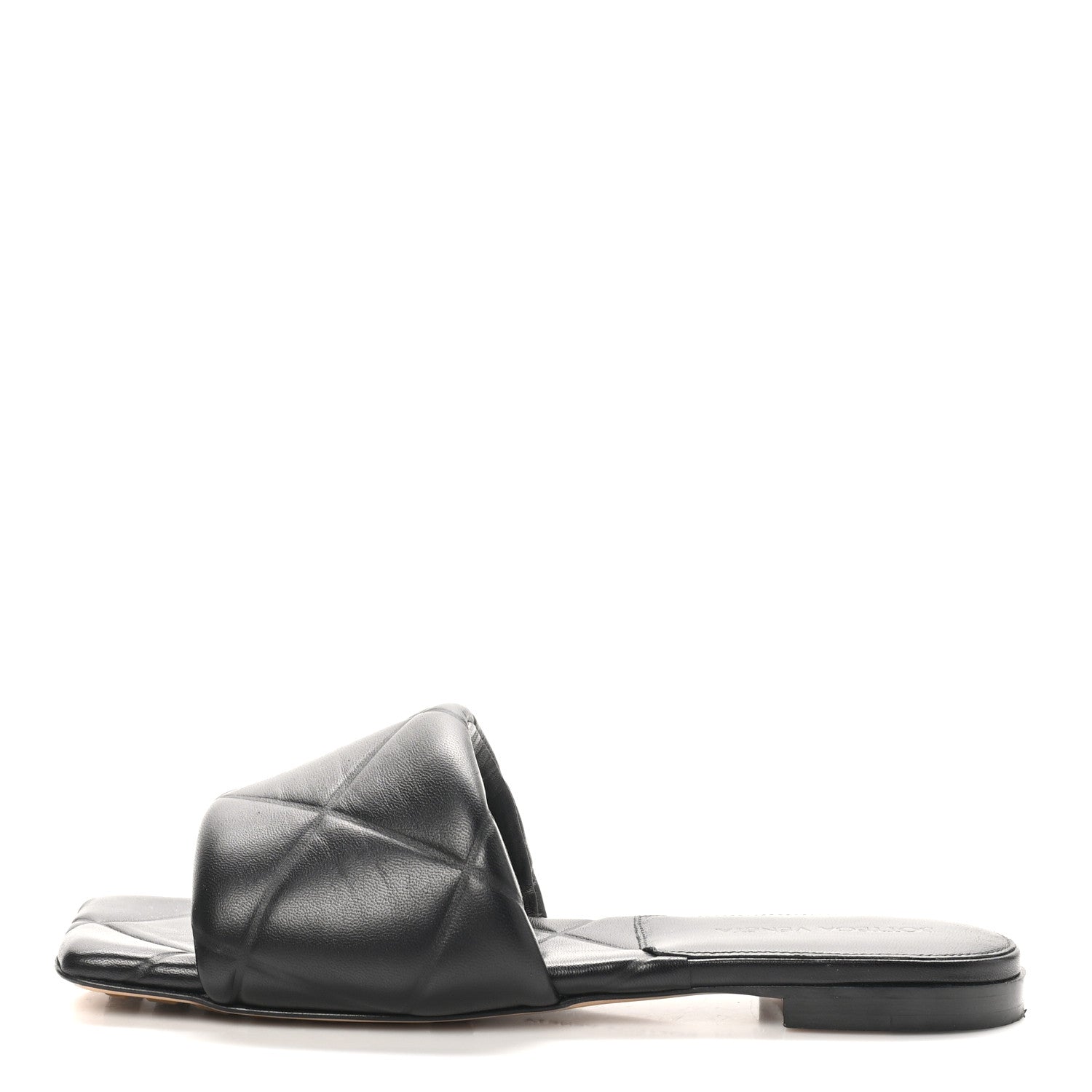Bottega Veneta Nappa Quilted Rubber Lido Flat Sandals 37 Black 1 of 9