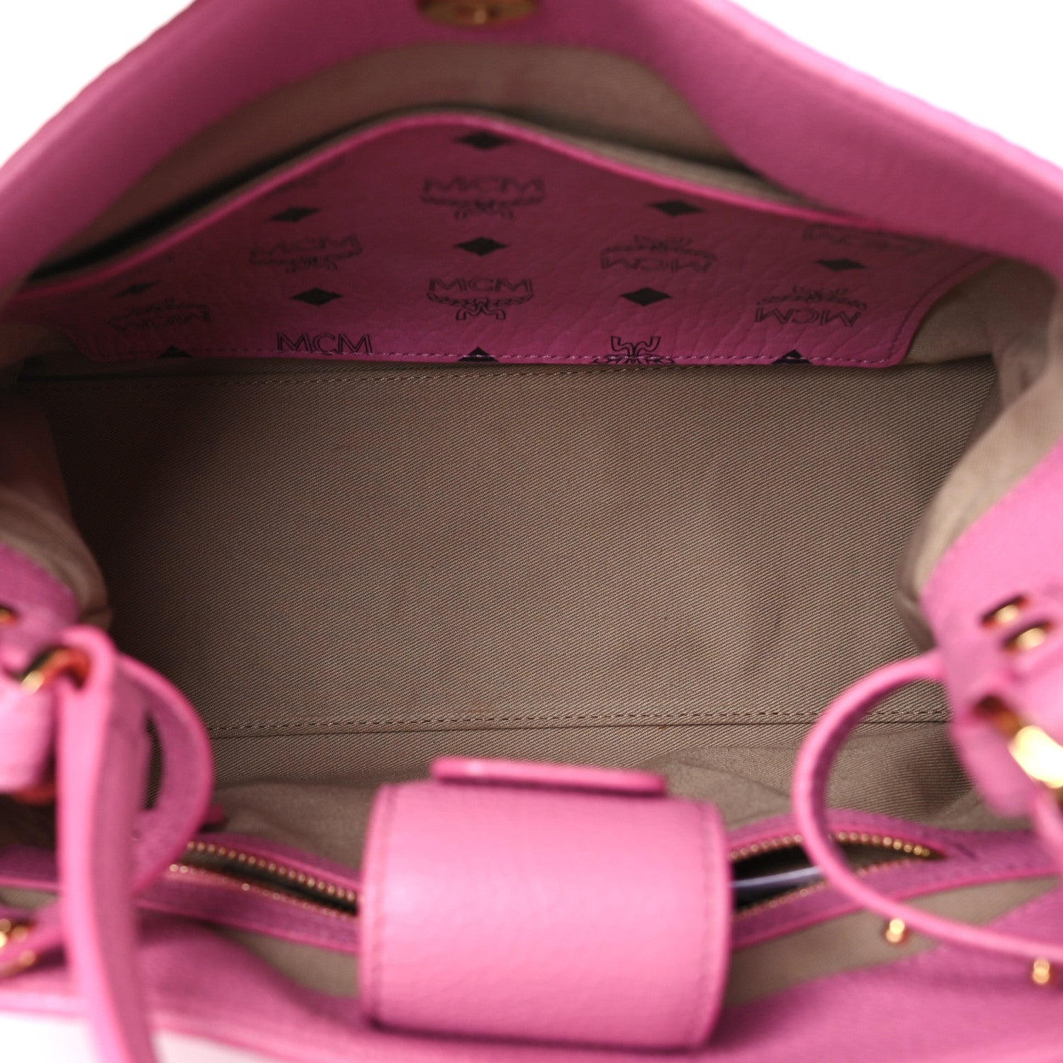 MCM Visetos Small Corina Shoulder Bag Pink 5 of 9