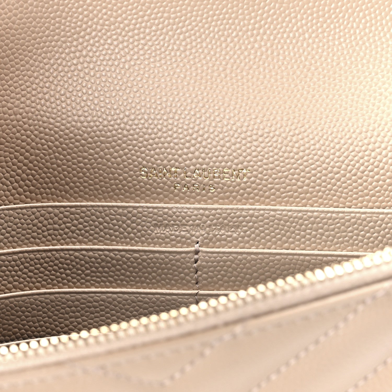Saint Laurent Grain De Poudre Matelasse Chevron Monogram Envelope Chain Wallet Nude Powder 6 of 11