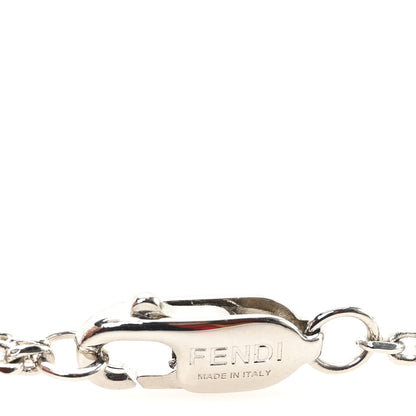 Fendi Metal Logo Charm Necklace Silver 4 of 4