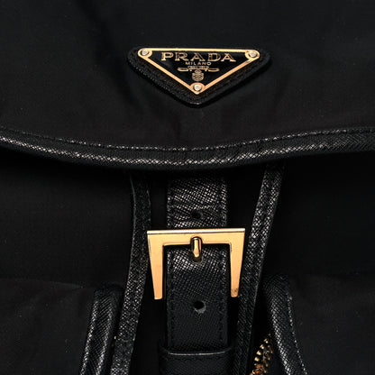 Prada Nylon Vela Saffiano Backpack Black 7 of 11