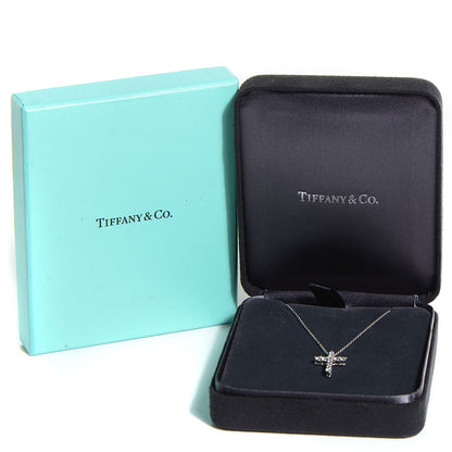 Tiffany Platinum Diamond Small Cross Pendant Necklace 7 of 7