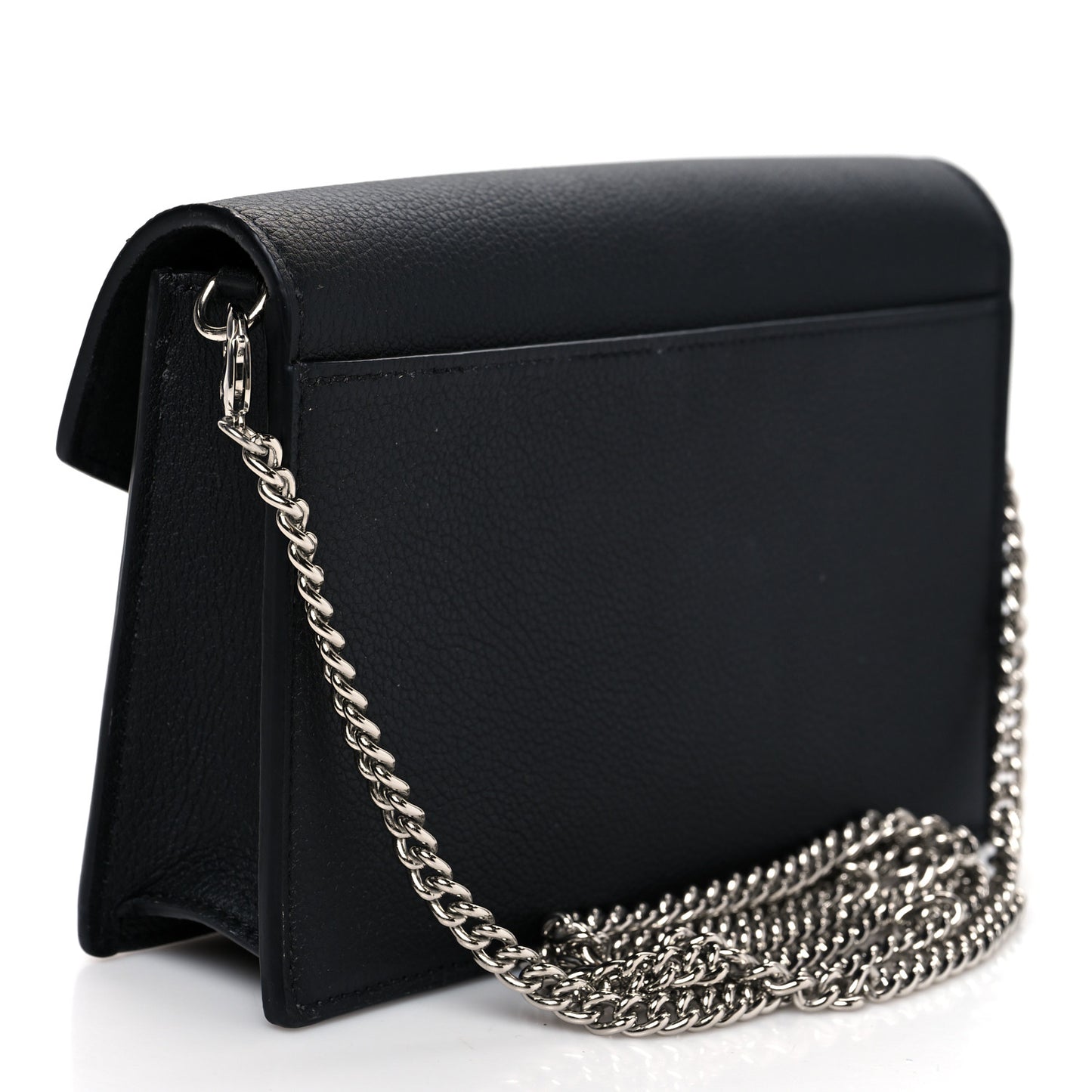 Patent Quilted Medium Double Flap Black