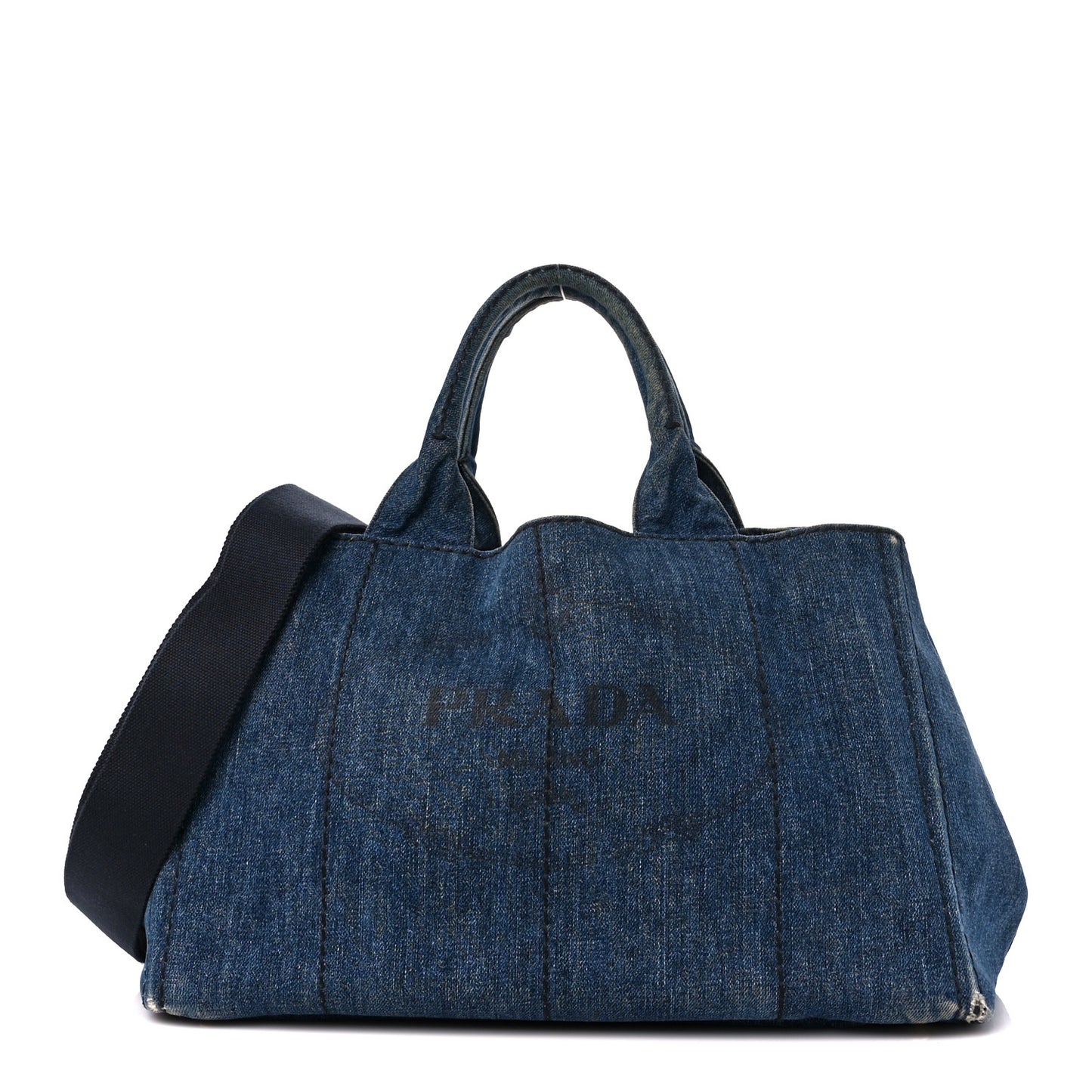 Denim Logo Tote Bleu