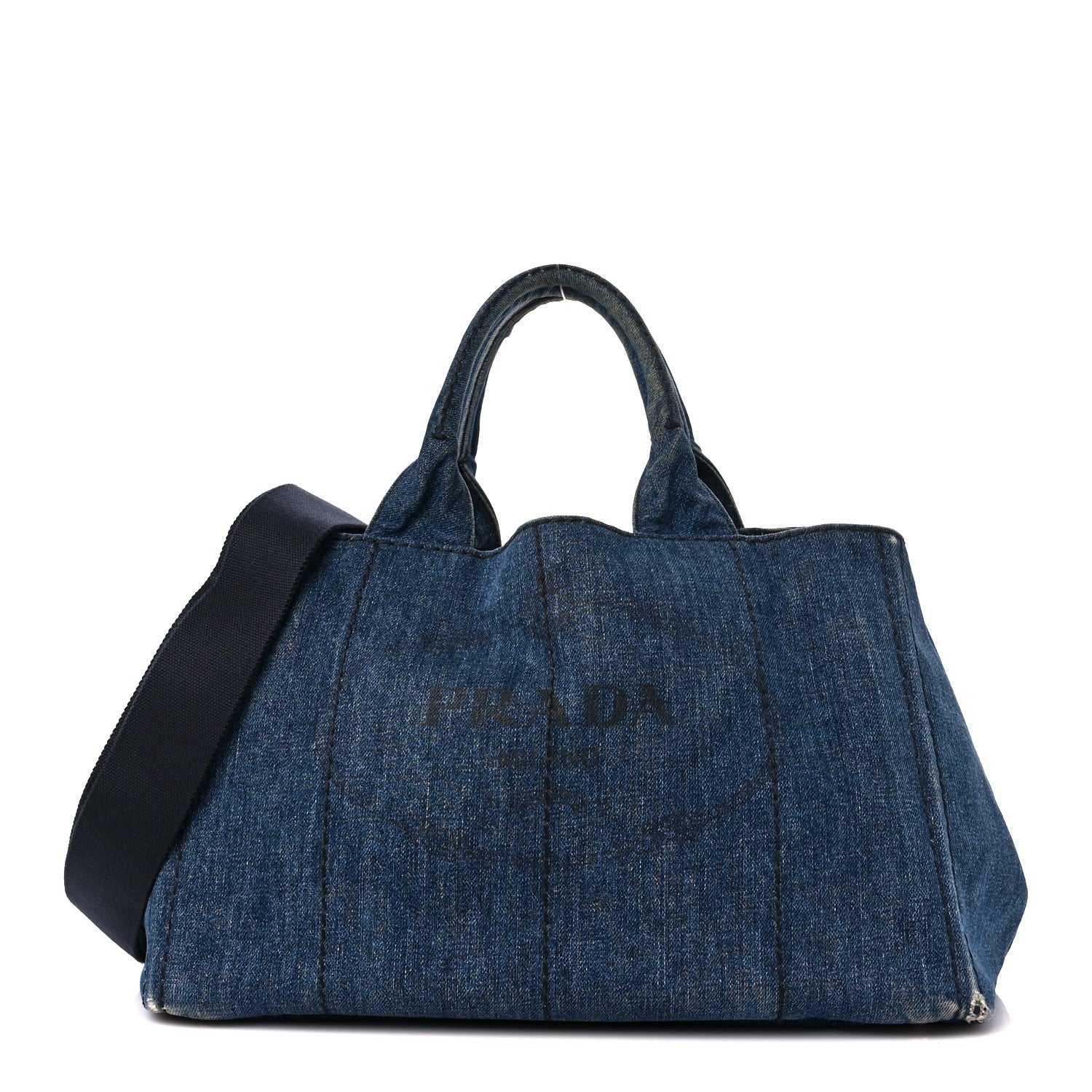 Prada Denim Logo Tote Bleu 1 of 13