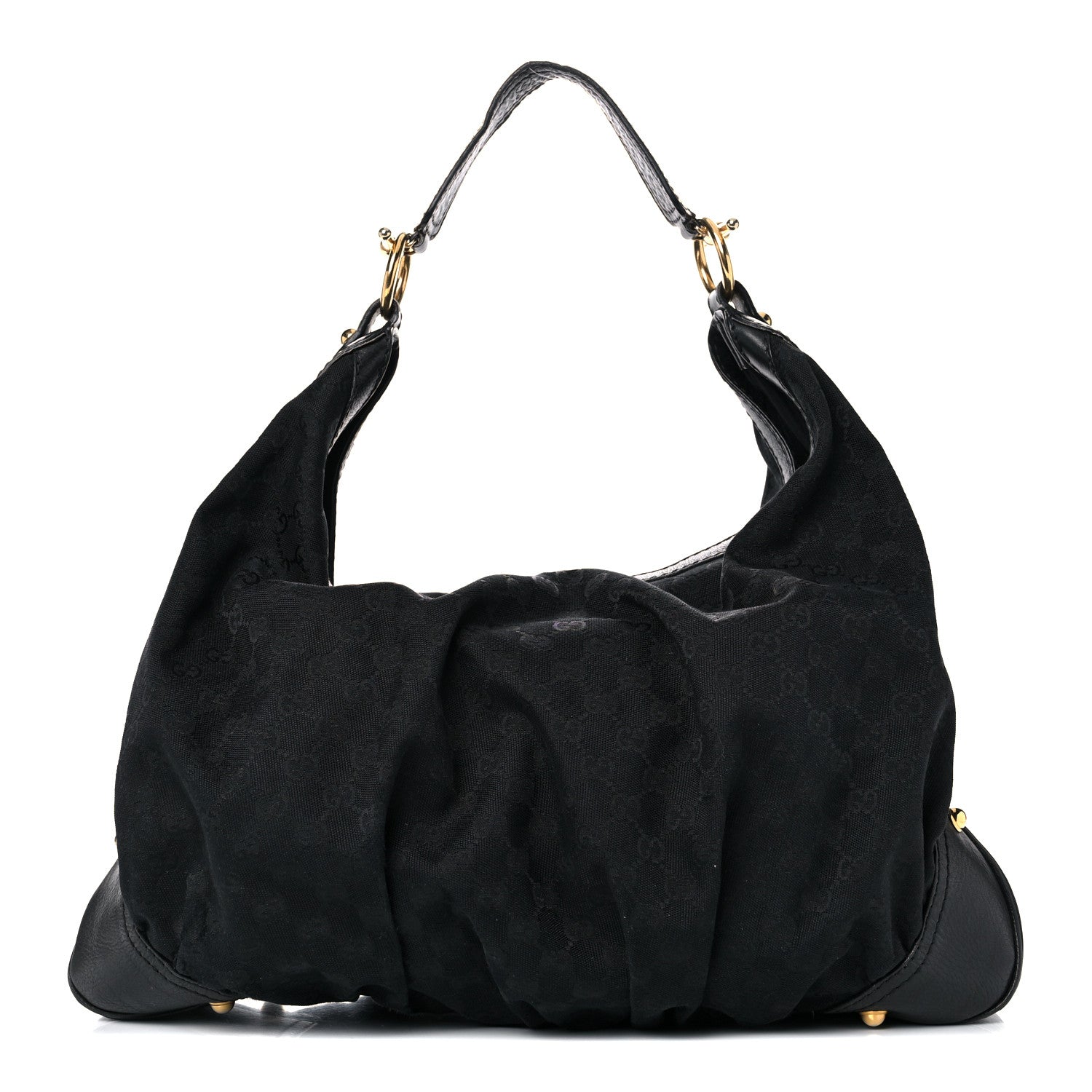 Gucci Monogram Large Jockey Hobo Black 1 of 25