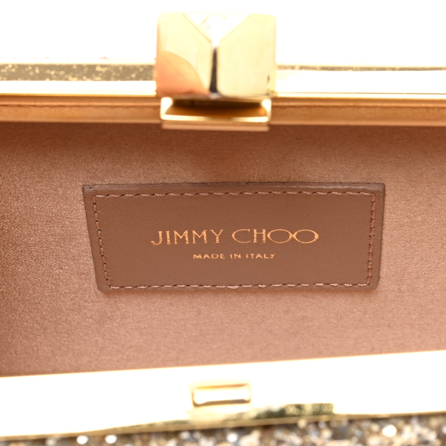 Jimmy Choo Coarse Glitter Celeste Clutch Antique Gold 6 of 10