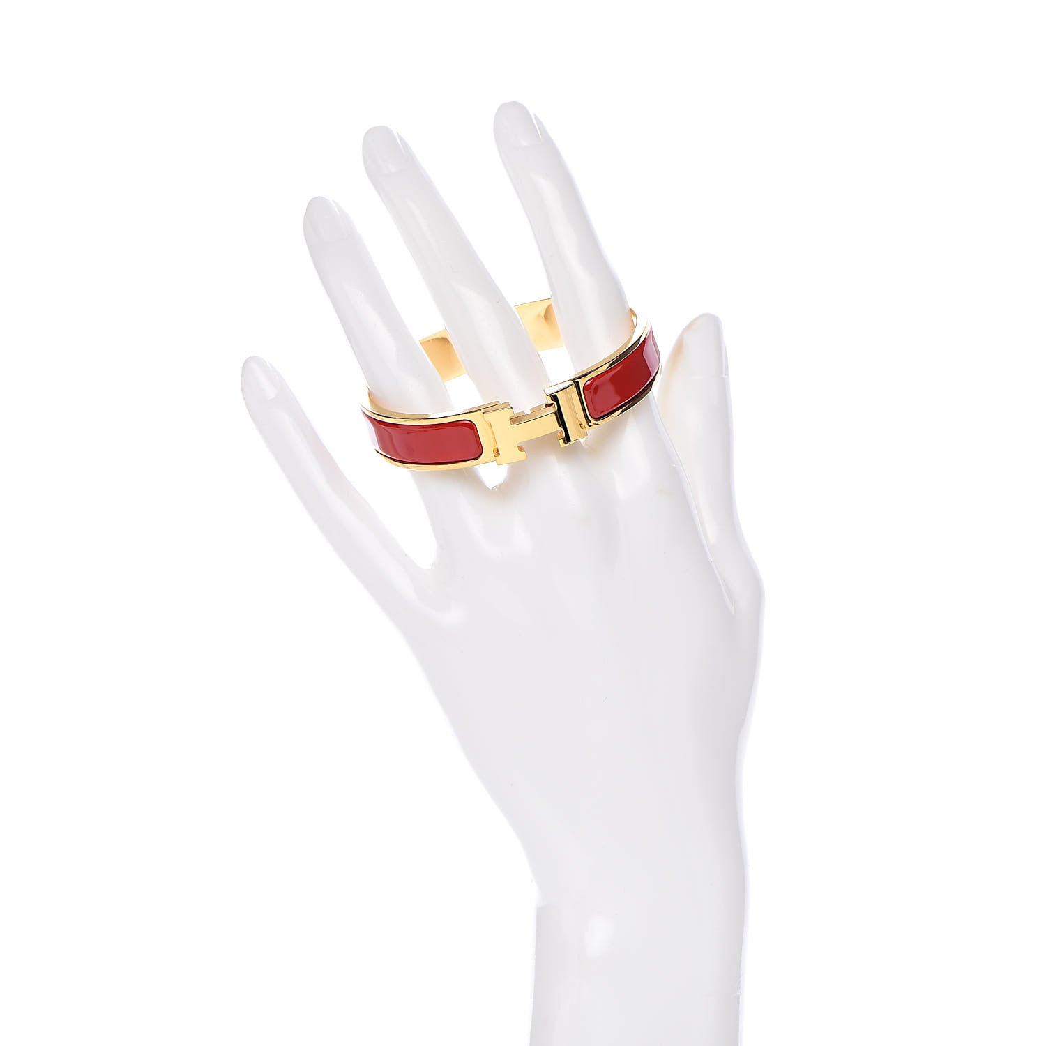 Hermes Enamel Narrow Clic Clac H Bracelet PM Red 2 of 5