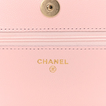 Chanel Caviar Quilted Wallet on Chain WOC Light Pink 6 of 12