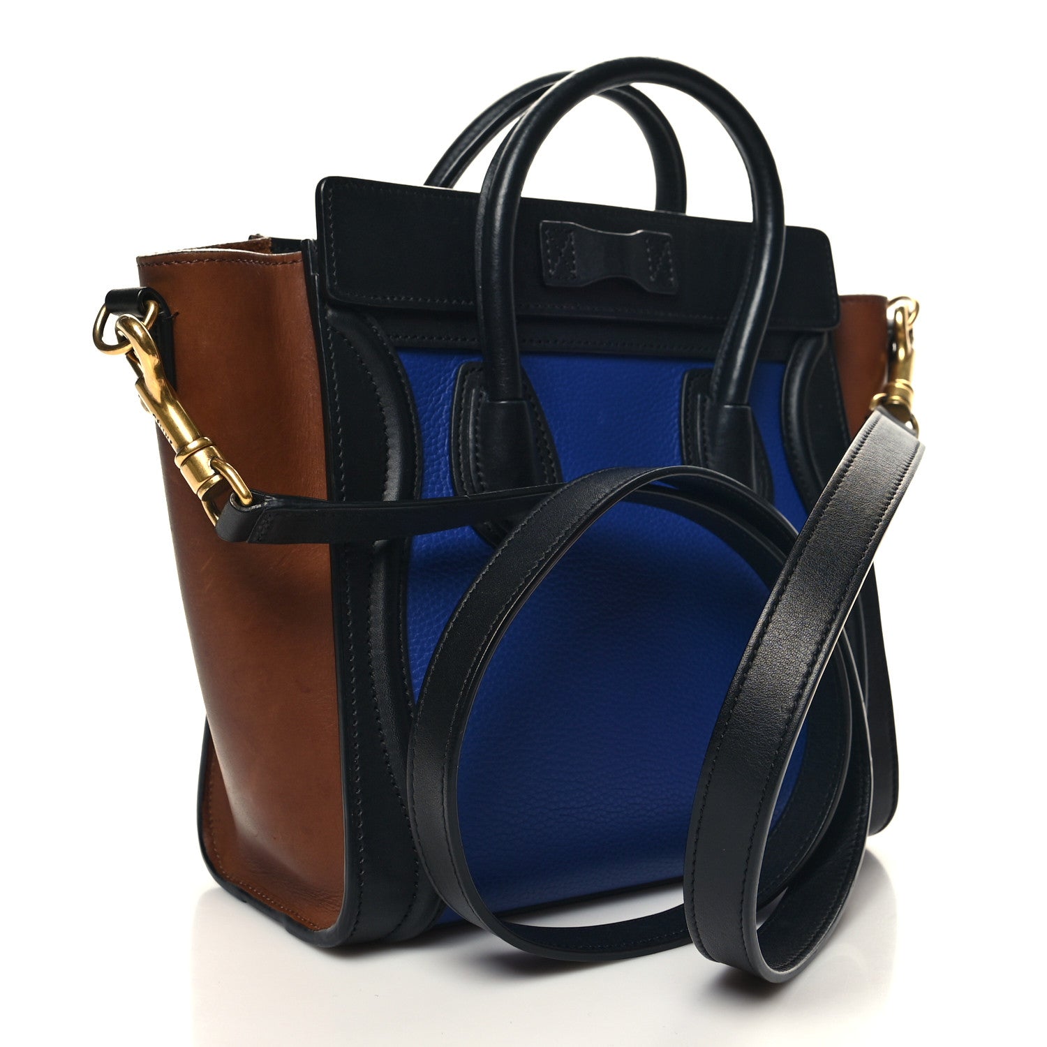 Celine Smooth Drummed Calfskin Nano Tri-Color Luggage Indigo 3 of 9