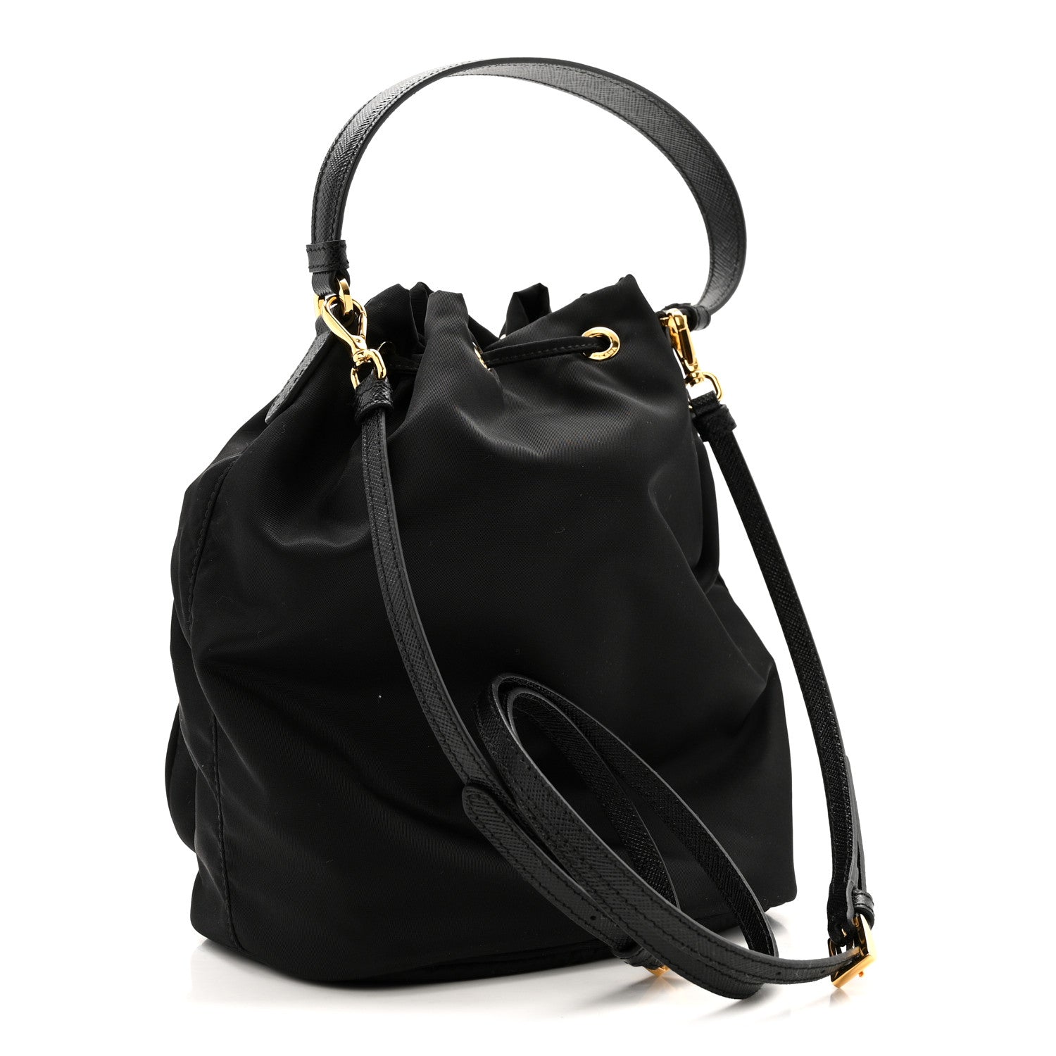 Prada Re-Nylon Duet Drawstring Shoulder Bag Black 3 of 11