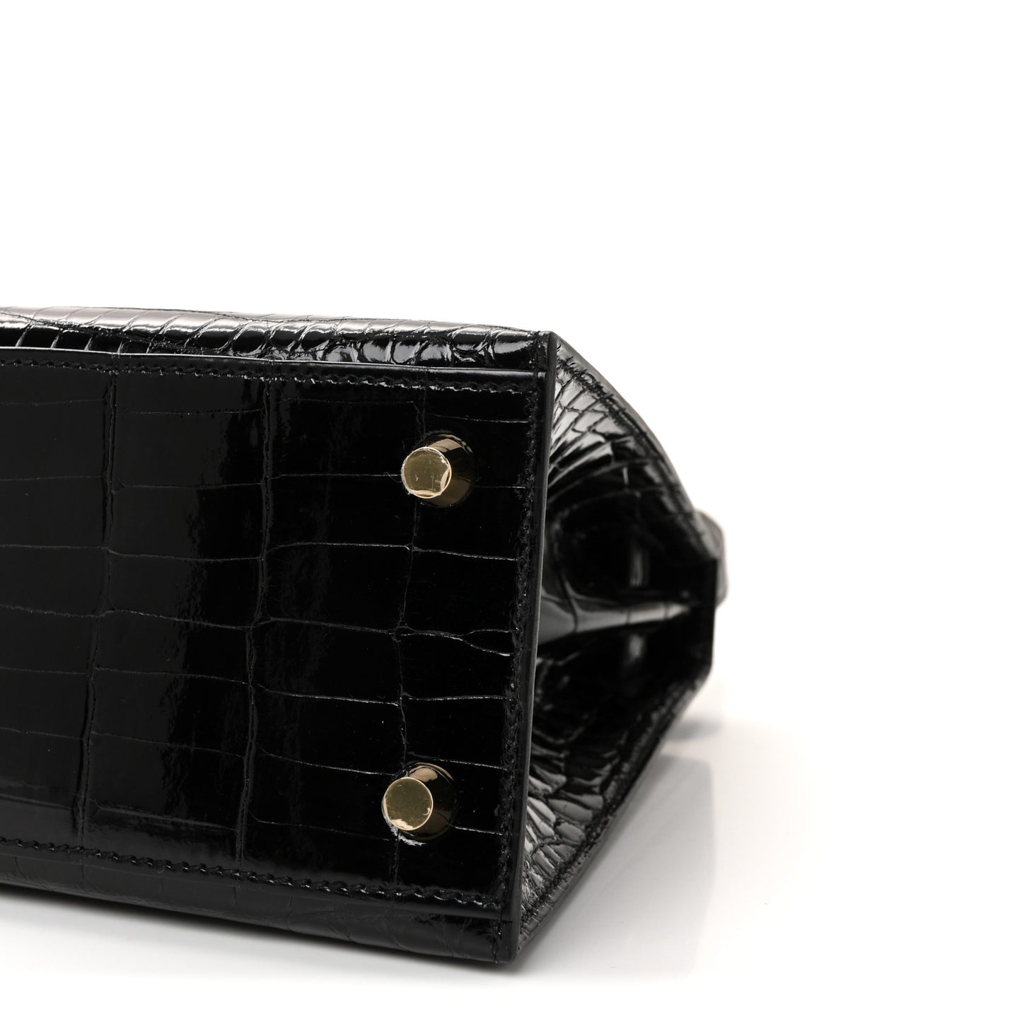 Shiny Alligator Kelly Sellier 25 Black