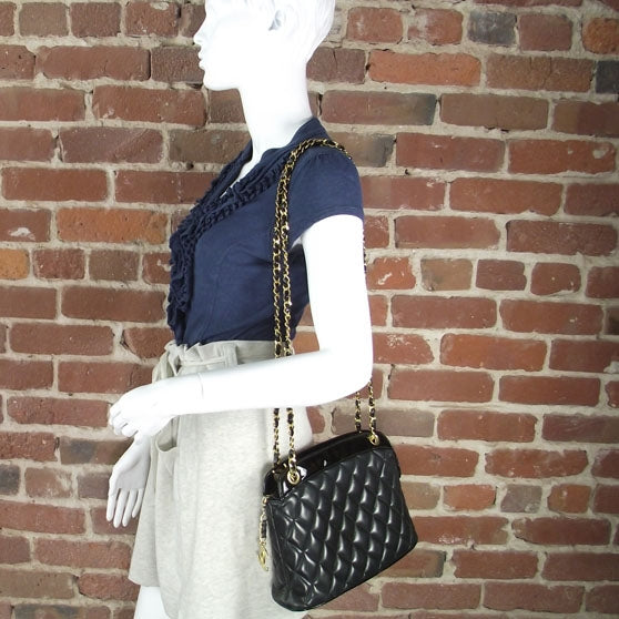 Lambskin Patent Quilted Shoulder Bag