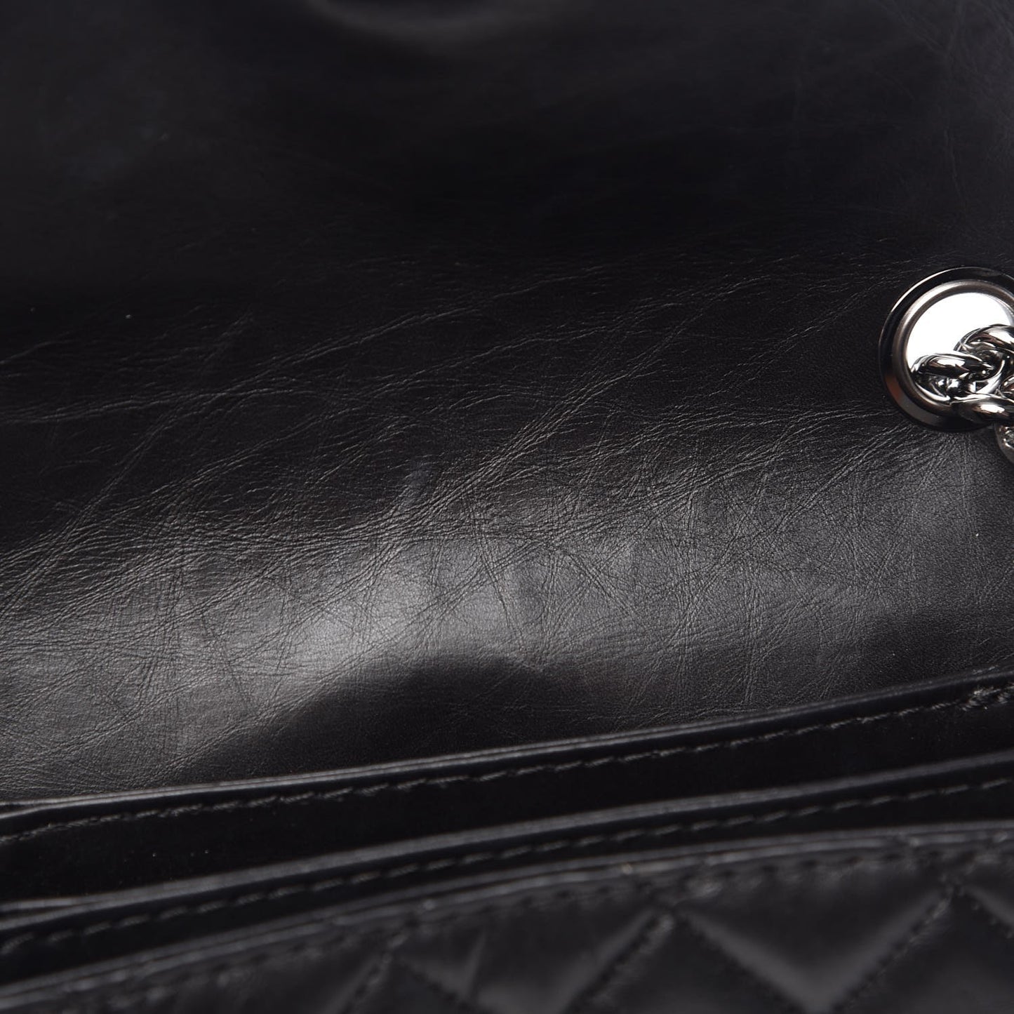 Calfskin Quilted Mini Lady Pearly Flap Black