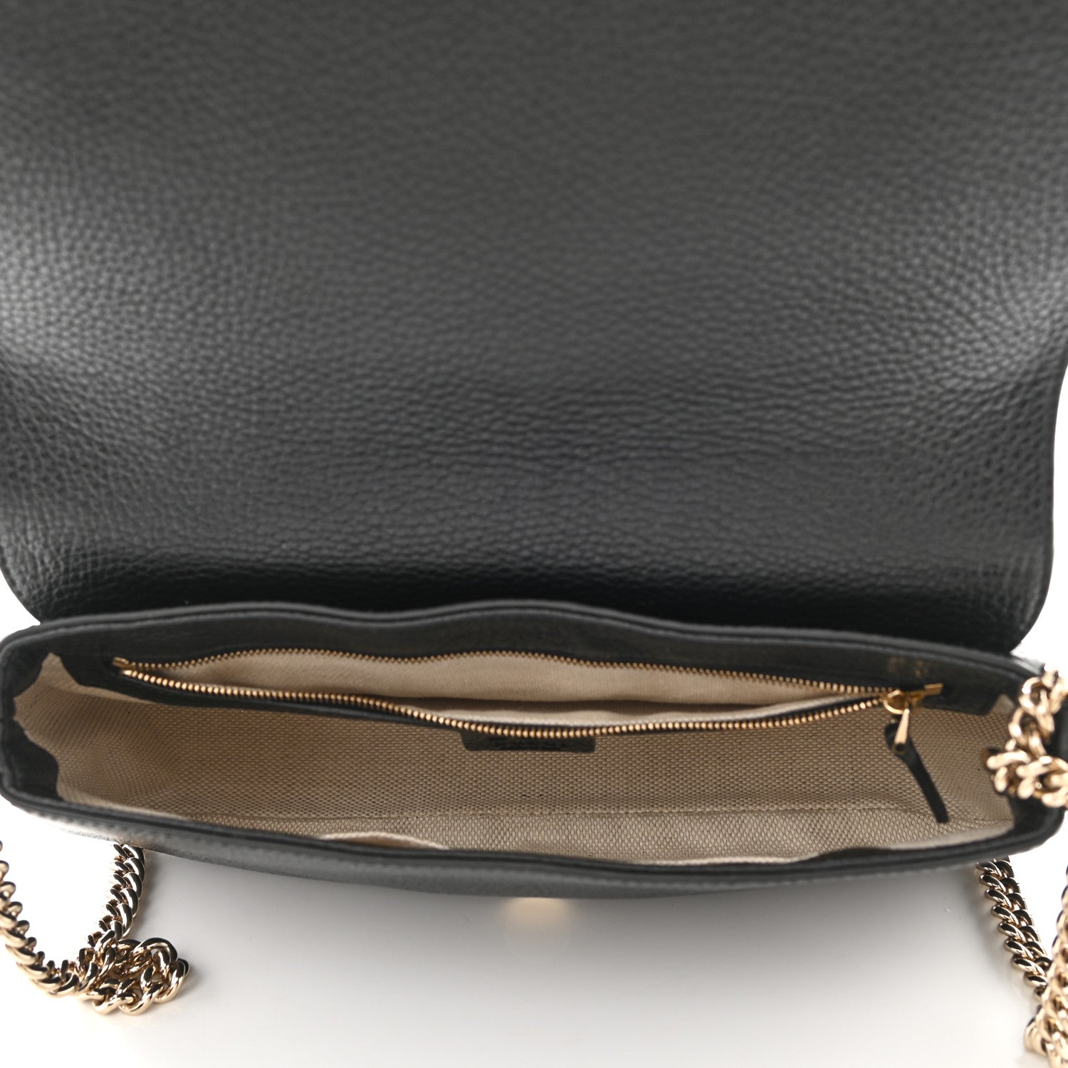 Gucci Pebbled Calfskin Medium Soho Flap Crossbody Black 5 of 10