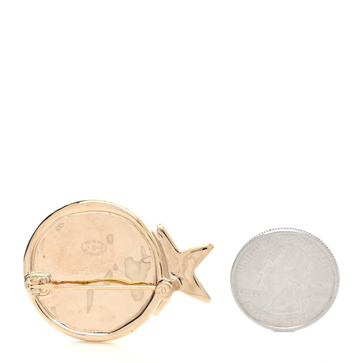 Chanel Crystal CC Star Brooch Gold 2 of 4