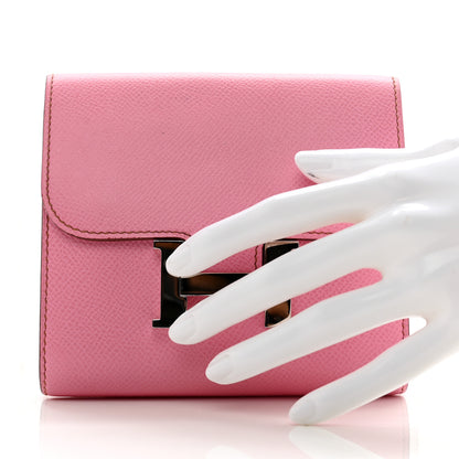 Hermes Epsom Constance Compact Passant Wallet 5P Pink 2 of 8