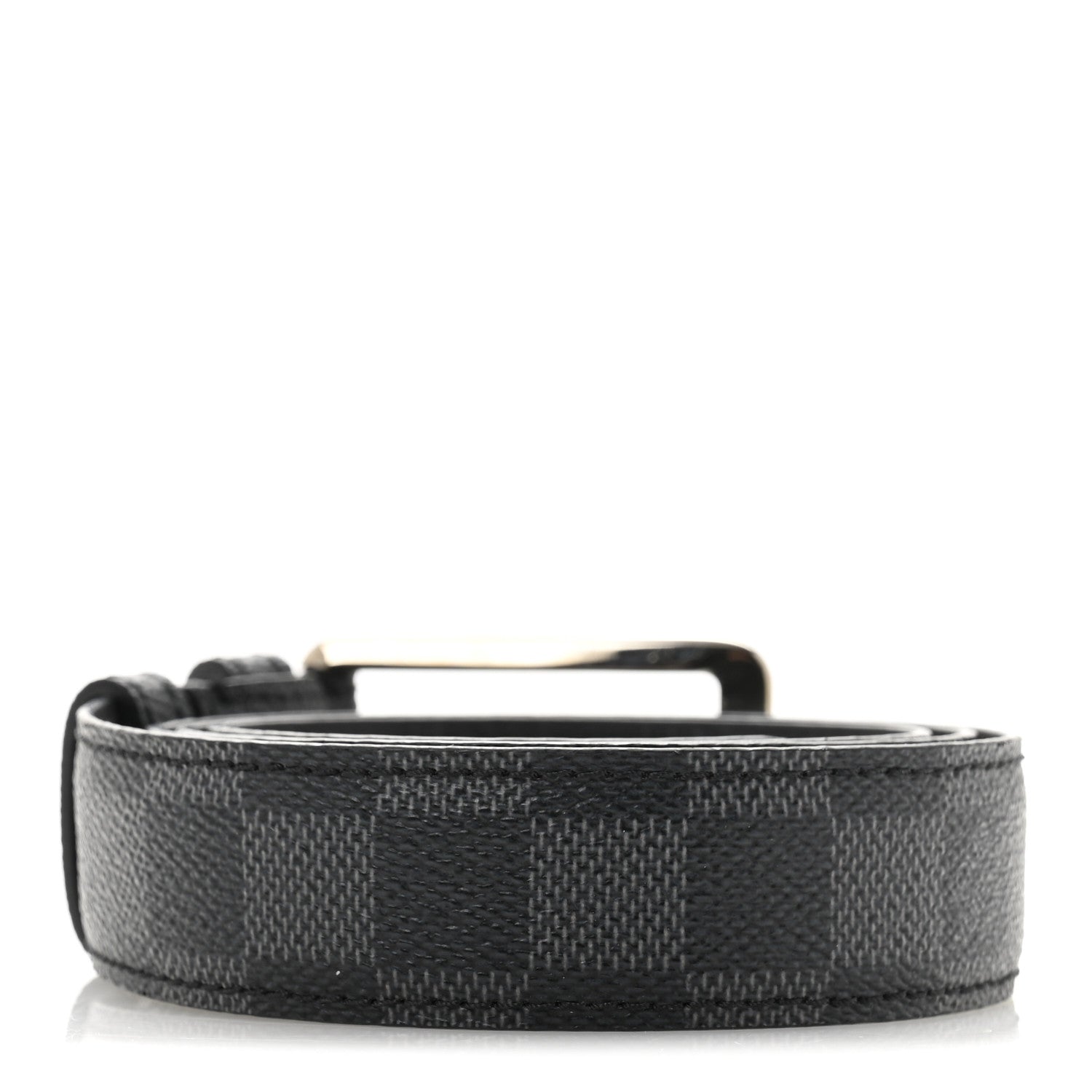 Louis Vuitton Damier Graphite Calfskin Belt 100 40 Black 2 of 10
