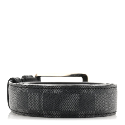 Louis Vuitton Damier Graphite Calfskin Belt 100 40 Black 2 of 10
