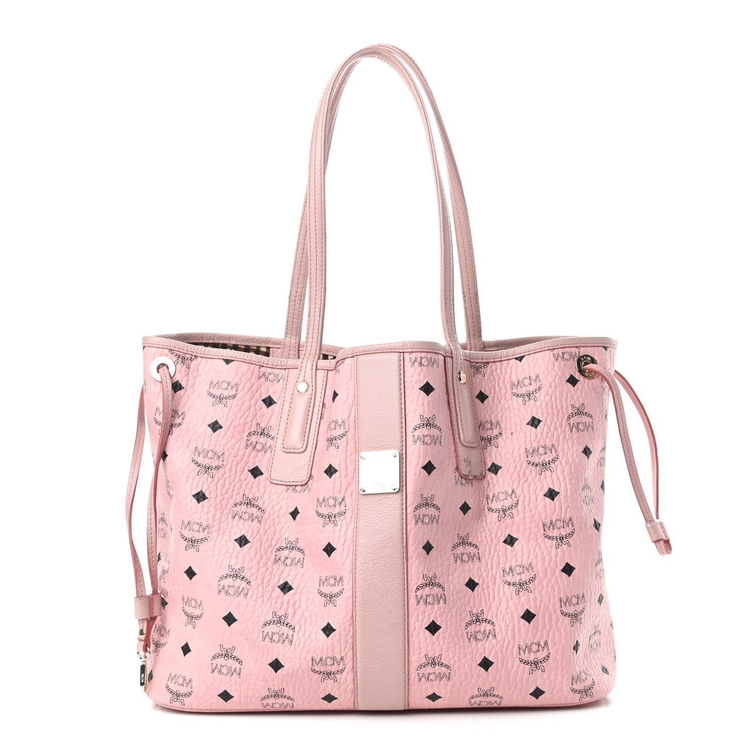 MCM Visetos Medium Liz Reversible Shopper Tote Soft Pink 1 of 9