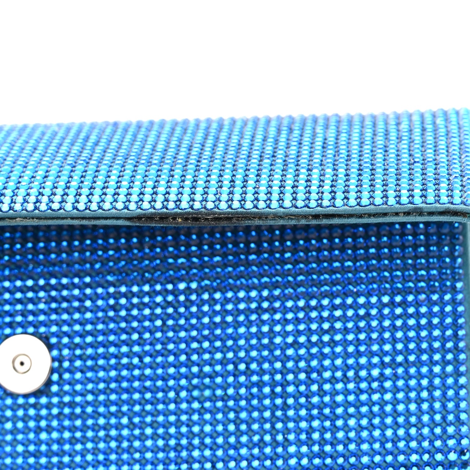 Judith Leiber Swarovski Crystal Flap Clutch Capri Blue 14 of 16