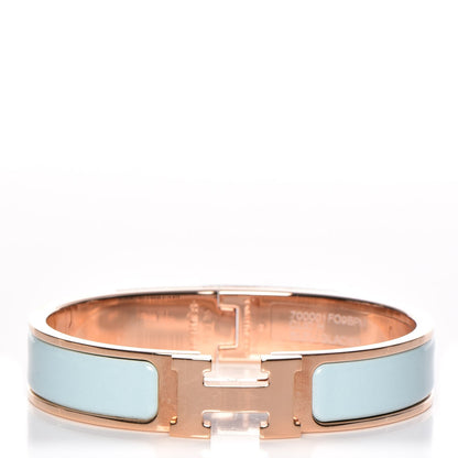 Hermes Enamel Narrow Clic Clac H Bracelet PM Bleu Glacier 1 of 6