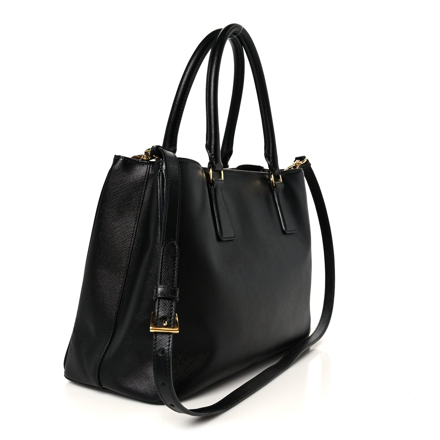 Saffiano Lux Medium Tote Black