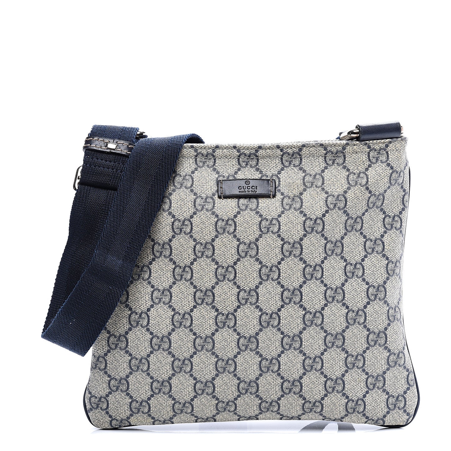 GG Supreme Monogram Small Flat Messenger Bag Navy