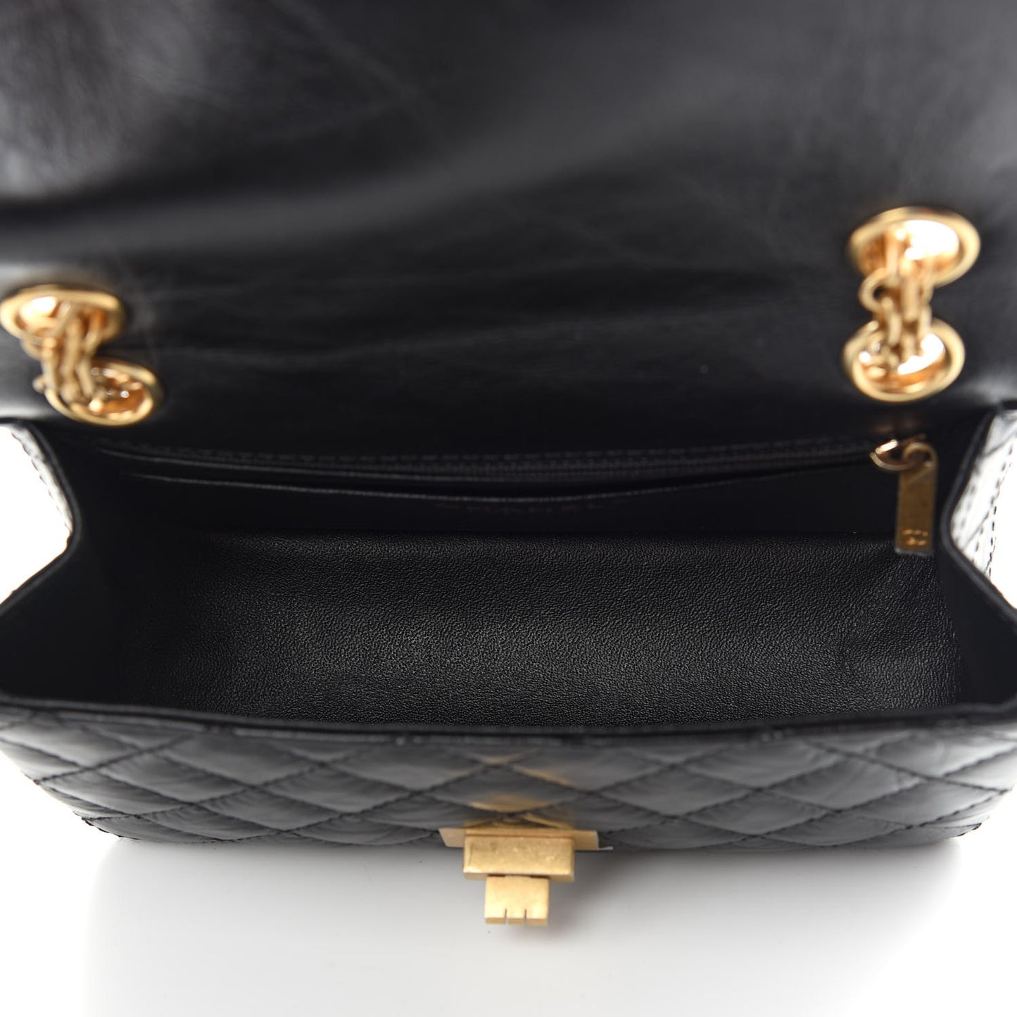 Aged Calfskin Quilted 2.55 Reissue Mini Flap Black