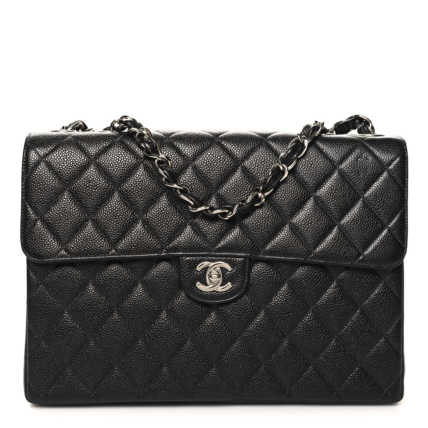 Caviar Jumbo Single Flap Black
