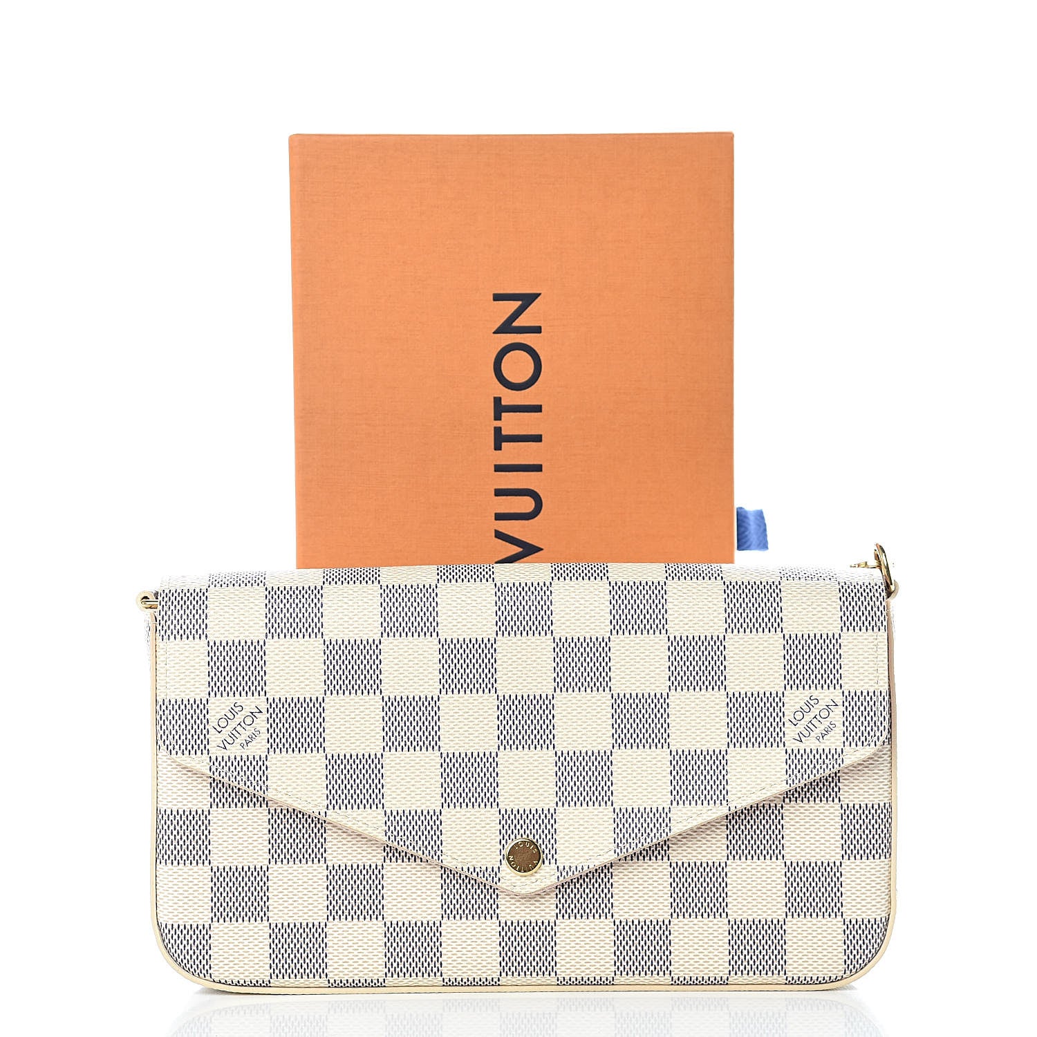 Louis Vuitton Damier Azur Pochette Felicie Chain Wallet Rose Ballerine 12 of 12