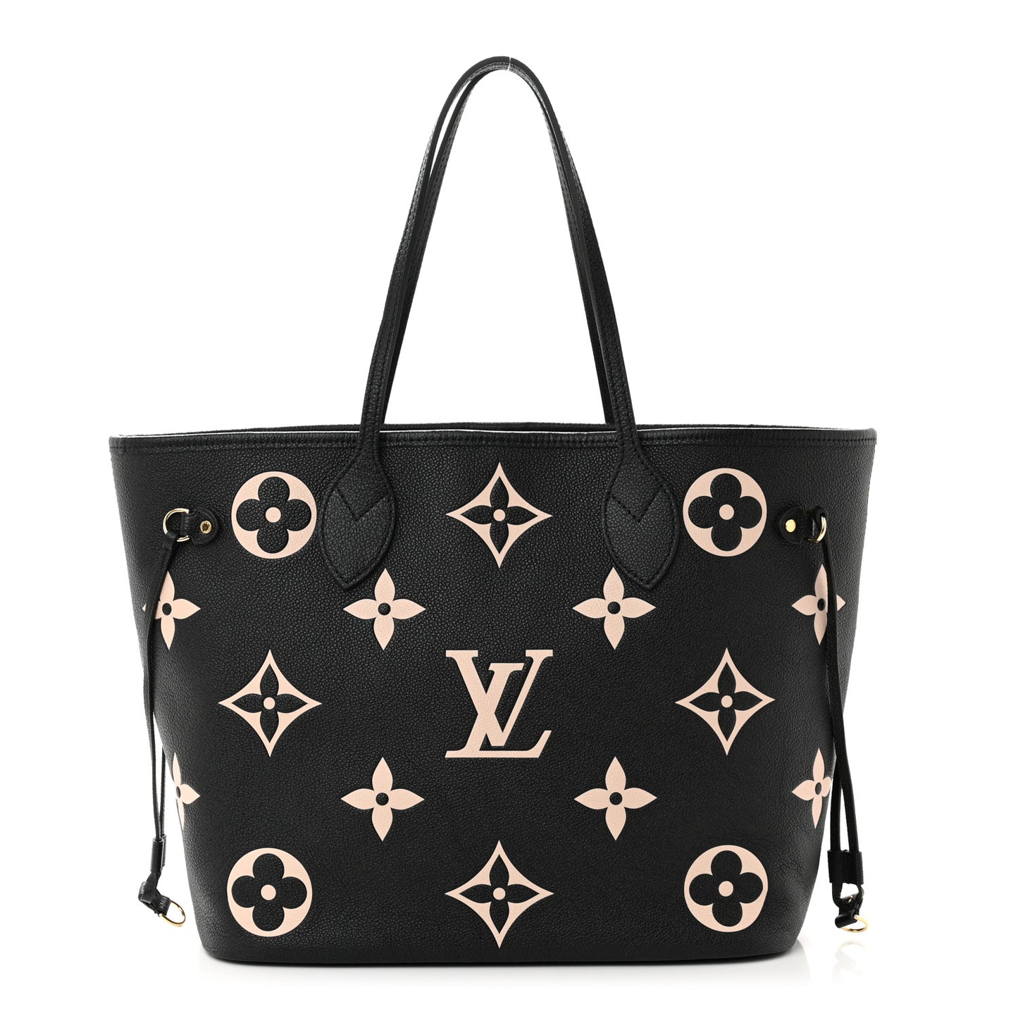 LOUIS VUITTON Empreinte Monogram Giant Neverfull MM Black Beige