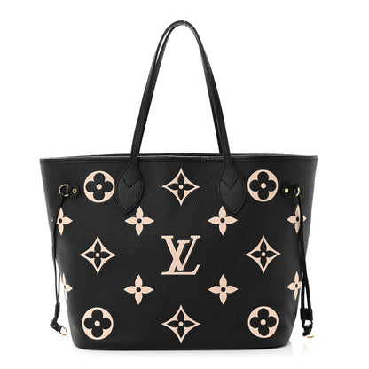 Louis Vuitton LOUIS VUITTON Empreinte Monogram Giant Neverfull MM Black Beige 2 of 9