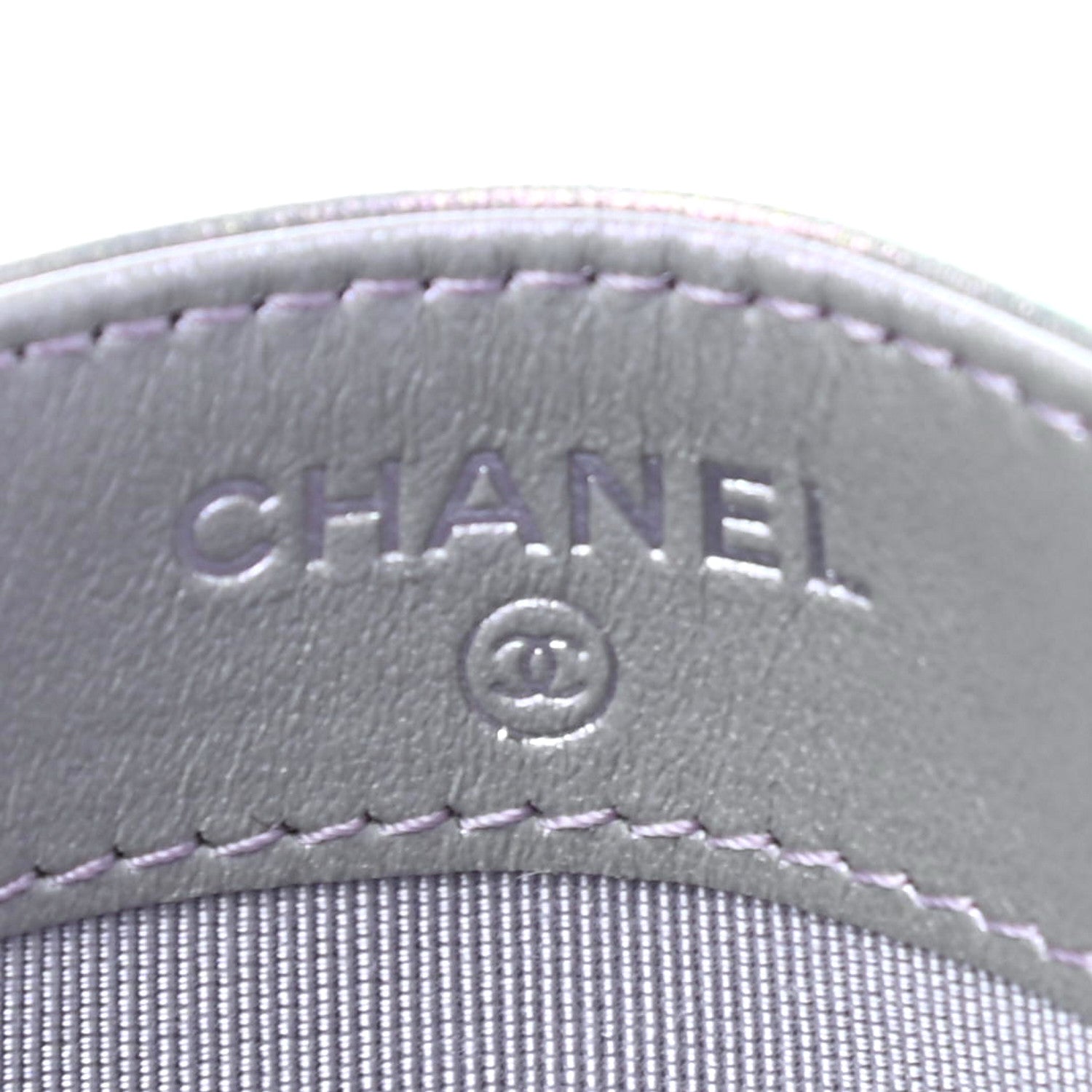 Chanel Iridescent Calfskin Quilted Card Holder Light Purple 7 of 8