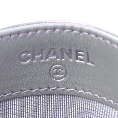 Chanel Iridescent Calfskin Quilted Card Holder Light Purple 7 of 8