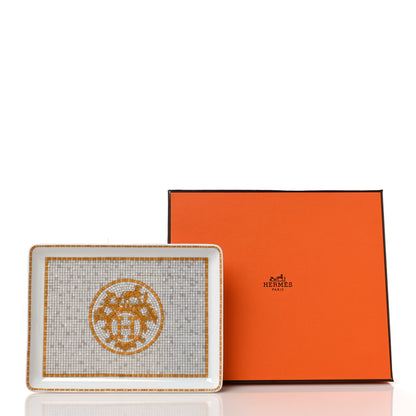Hermes Porcelain Mosaique au 24 Gold Sushi Plate 4 of 4