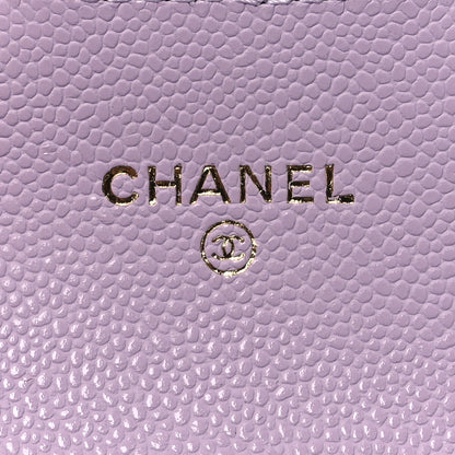 Chanel Caviar Quilted Flap Card Holder Wallet Light Purple 7 of 9