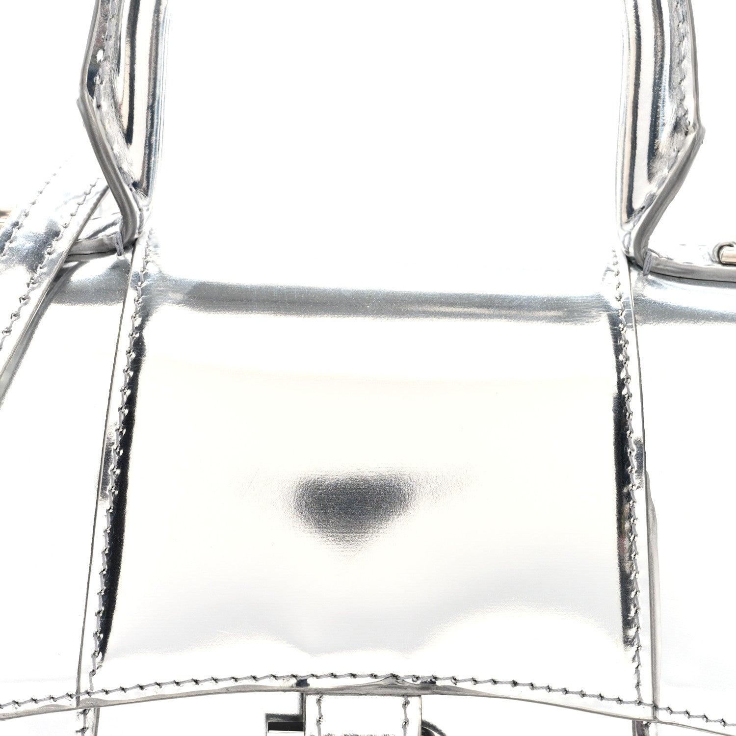 Balenciaga Metallic Calfskin Hourglass Top Handle Bag XS Silver 7 of 9