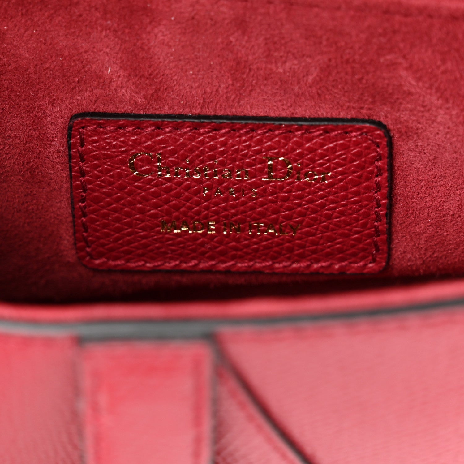 Christian Dior Grained Calfskin Mini Saddle Bag Red 6 of 10