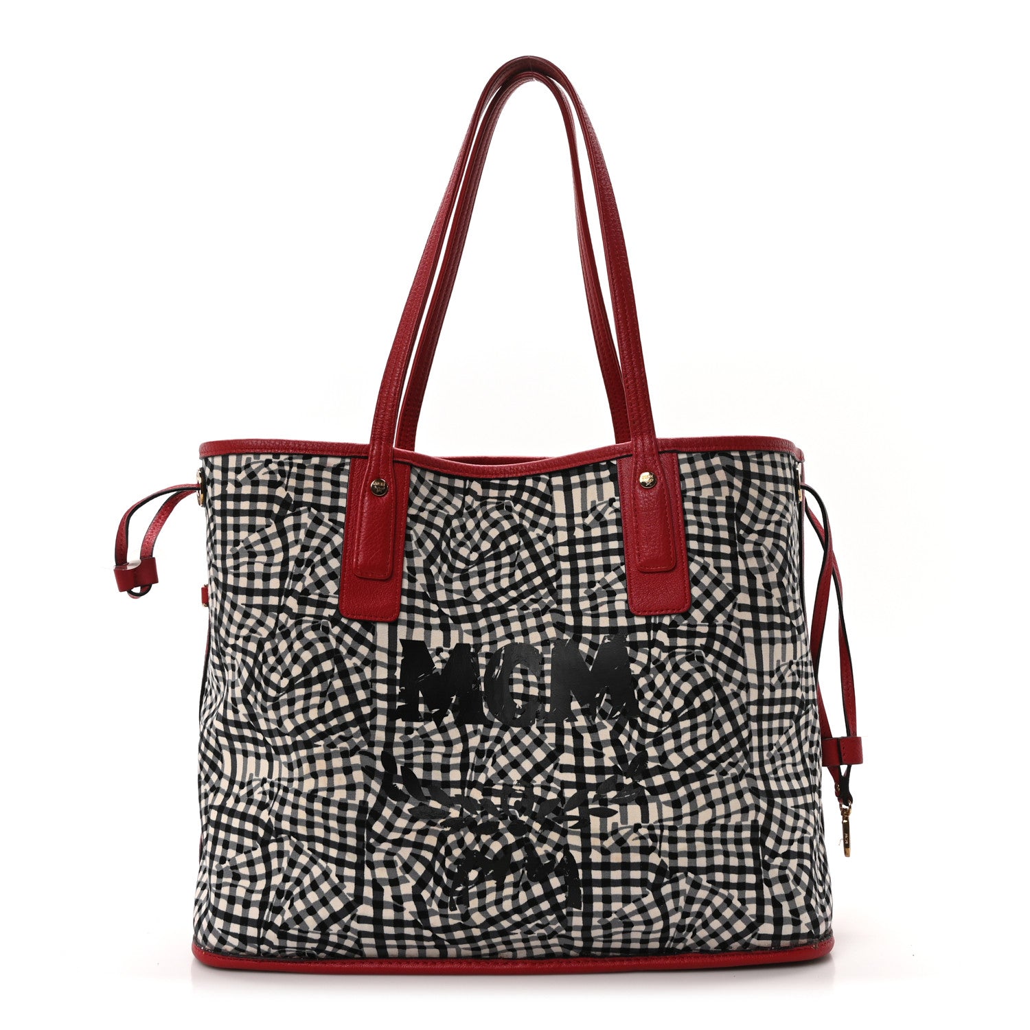 MCM Visetos Medium Liz Reversible Shopper Tote Ruby Red 11 of 17