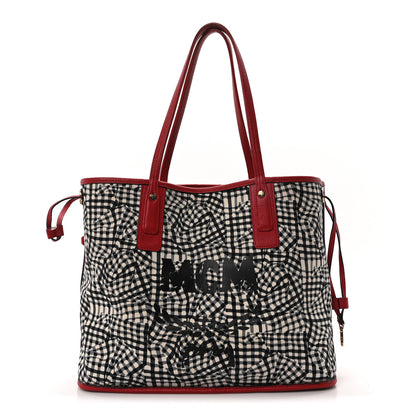 MCM Visetos Medium Liz Reversible Shopper Tote Ruby Red 11 of 17