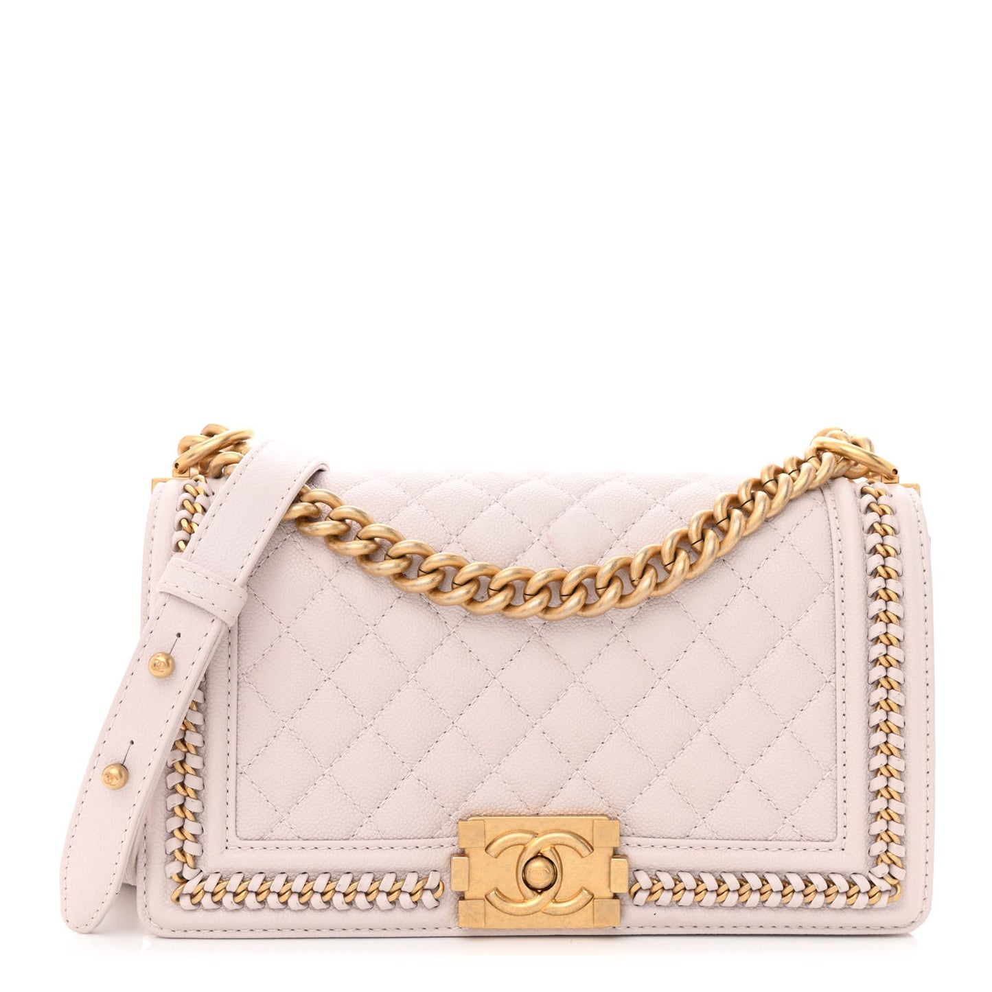 Caviar Quilted Chain Around Medium Boy Flap Light Purple