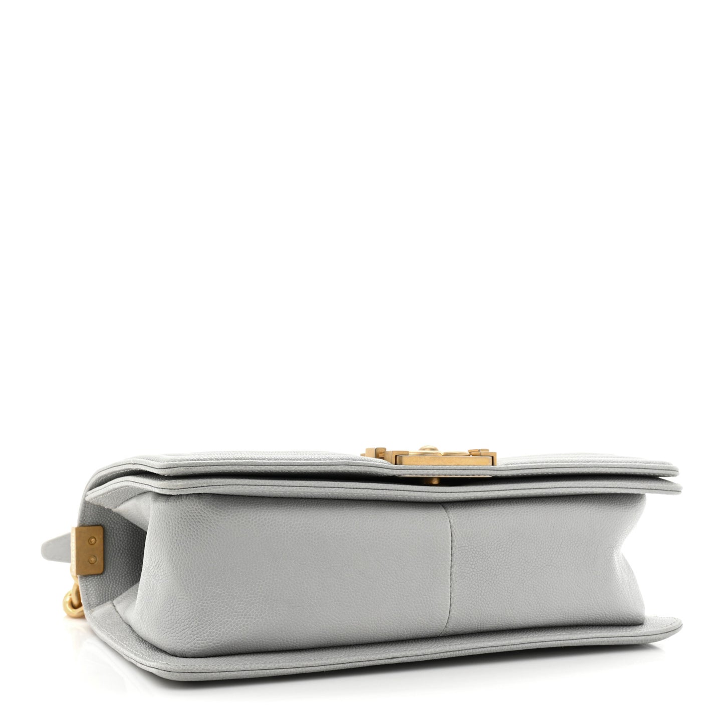 Caviar Quilted Medium Boy Flap Light Grey