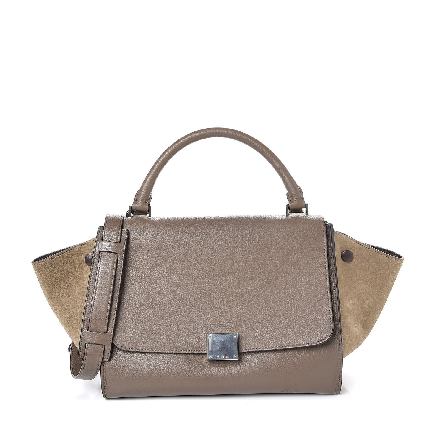 Drummed Calfskin Suede Small Trapeze Souris