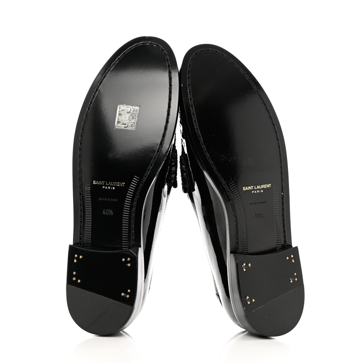 Saint Laurent Patent Calfskin Penny Loafers 40.5 Black 6 of 9