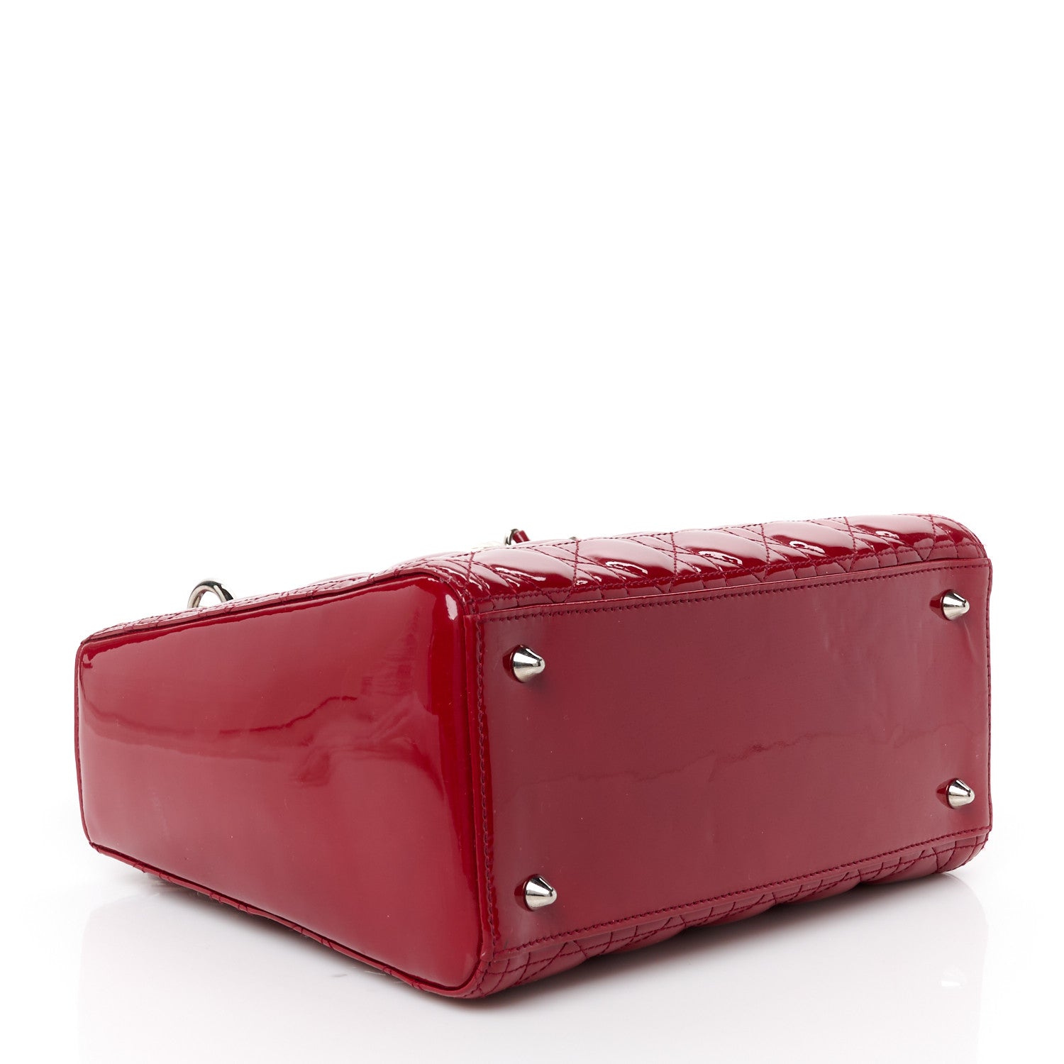 Christian Dior Patent Cannage Medium Lady Dior Red 4 of 10